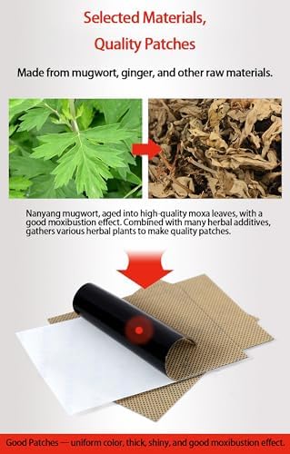 Moxibustion Patches (40 Count) - Natural Mugwort Heat Patches for Knee Neck Shoulder Back Waist - Self-Heating Herbal Warm Pads - Soothing Heat for Daily Wellness