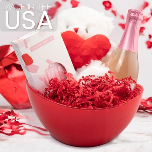 MagicWater Crinkle Cut Paper for Gift Baskets - 2LB - Red - Perfect for Shredded Paper Filler, Basket Filler, Gift Boxes, Bridesmaid Gifts, Christmas Stuffers & More – Ideal for All Occasions