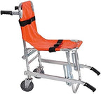 EMS Aluminum Alloy Ladder Chair - Lightweight Folding Ambulance Medical Lift Ladder Emergency Evacuation Chair with Quick Release Buckles,Orange