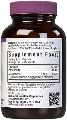 BlueBonnet Nutrition Albion Chelated Manganese, Amino Acid Chelate, Soy, Dairy & Gluten-Free, Non-GMO, Kosher Certified, Vegan, 90 Count