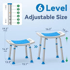 FSA/HSA Eligible Lightweight Shower Chair for Inside Shower and Tub, 6 Height-Adjustable Shower Bench with Padded Seat & Suction Feet, Non-Slip Shower Stool for Elderly and Disabled (400 lbs)