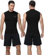 Roadbox Men's Compression Tank Top, Mock Turtleneck Sleeveless Shirt, Fitted Athletic Base Layer for Gym Workout