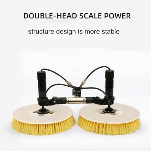 Electric Photovoltaic Panel Cleaning Tool, Water Fed Pole Kit with Carbon Fiber Telescopic Rod, 65cm Round Brushes, 17m Cable/29m Water Pipe Line, Plug in,7.5M