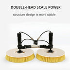 Electric Photovoltaic Panel Cleaning Tool, Water Fed Pole Kit with Carbon Fiber Telescopic Rod, 65cm Round Brushes, 17m Cable/29m Water Pipe Line, Plug in,5.5M
