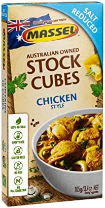 Massel Ultracube Salt Reduced Stock Cubes Chicken Style Broth - No MSG, Low Sodium and Gluten-Free Bouillon - Bulk Pack (6 x 105g)