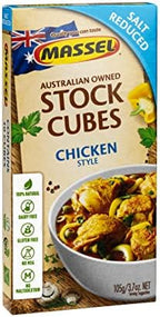 Massel Ultracube Salt Reduced Stock Cubes Chicken Style Broth - No MSG, Low Sodium and Gluten-Free Bouillon - Bulk Pack (6 x 105g)