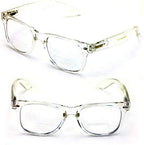 V.W.E. 2 Pairs of Comfortable Classic Retro Reading Glasses - Bifocals - Spring Hinge - Clear Transparent Frame