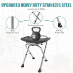 Folding Shower Chair Seat,Height Adjustable Shower Chair Seat,Stainless Eligible Shower Chair for Inside Shower,400lbs Portable Travel Shower Stool,Safety Anti-Slip Bath Chair for Seniors(Black)