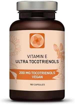 Ultra Tocotrienol 200mg Vitamin E Vegan – All 4 tocotrienols - Alpha Tocotrienol + Beta Tocotrienol + Gamma Tocotrienol + Delta Tocotrienol – No Tocopherols (180)