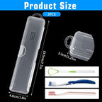 2Pcs Tongue Scraper Case, Portable Flatware Box Travel Tableware Storage Case, Tongue Scraper Travel Cases for Toothbrush Spoon Fork Holder, Camping Picnic