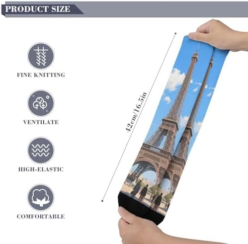 Eiffel Tower in Paris Knee High Socks for Women Men Soft Breathable Compression Socks Novelty Stockings