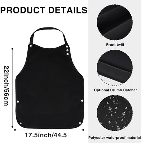 3 Pack Adult Bibs for Elderly Women Men Clothing Protector with Crumb Catcher Reusable Waterproof Adjustable