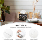 Gold Butterfly Black Marble Print Tissue Box Cover Square Leather Waterproof Tissue Box Holder for Home Office