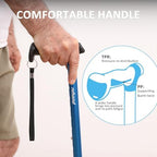 REHAND Walking Cane for Men & Women - Foldable, Adjustable, Lightweight, Self Standing Pivot Walking Cane, Soft Handle Grip, with Travel Bag, Walking Sticks for Seniors & Adults
