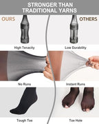 LABELLA Run Resistant Tights for Women, Durable Pantyhose, Ultra Strong and Semi Opaque, Control Top Tights