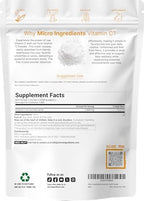 Micro Ingredients Pure Vitamin C Powder, 2.2lbs (1kg) | Unflavored Ascorbic Acid Supplements | Vitamins for Women & Men | Non-GMO, Gluten Free