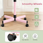 Salon Tray on Wheels, Premium Aluminum Tattoo Tray Rolling Tray, Adjustable Salon Service Rolling Trolley Cart for Clinic Spa(36inch-Pink)
