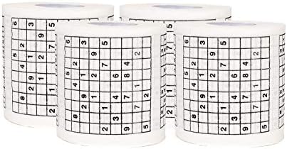 SummitLink Roll of Sudoku Toilet Paper Tissue Napkin Prank Fun Birthday Party Novelty Gift Idea (4 pk)
