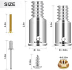 Thread Tip Replacement,Ultra Threaded Tip Repair Kit 0.8 Inch Extension Pole Adapter Tips Metal Threaded Handle Tips for Mop Broom Brush (0.8 Inch-2PCS)