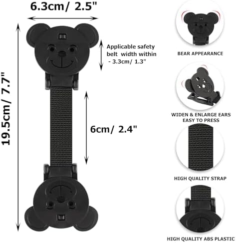 Anti Escape Strap Lock Baby Harness Chest Clip, Baby Safety Strap Prevent Children/Kids Taking Their Arms Out of High Chairs/Strollers/Baby Reins(2 Pack, Bear-Shaped)
