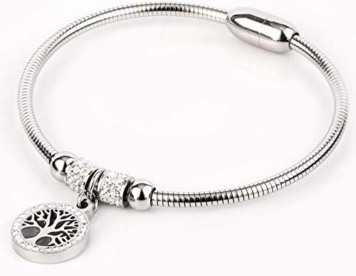 Jude Jewelers Stainless Steel Tree of Life Charm Bangle Bracelet Cocktail Party Anniversary