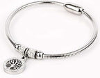 Jude Jewelers Stainless Steel Tree of Life Charm Bangle Bracelet Cocktail Party Anniversary
