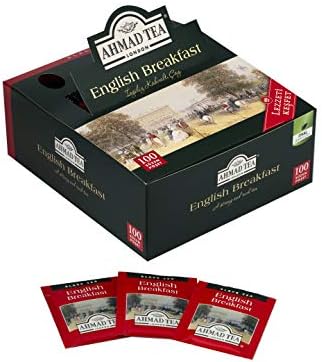 Ahmad Tea Black Tea, English Breakfast Teabags individually wrapped in foil, 100 ct - Caffeinated & Sugar-Free