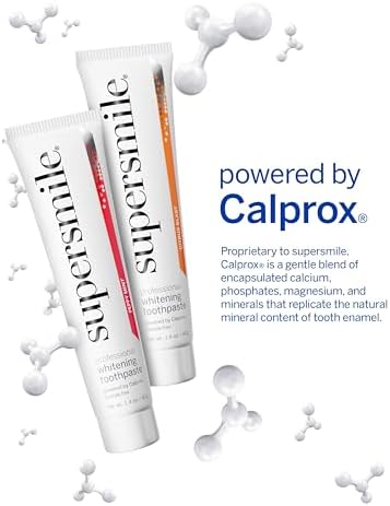 Supersmile Fluoride-Free Whitening System Gift Set with Travel Bag – 2 Calprox® Toothpastes, Accelerators & New Generation Toothbrushes – No Sensitivity, Whitens Up to 6 Shades & Strengthens Enamel