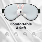 Cute White Rabbit Print Unisex Sleeping Eye Mask,Soft Comfortable Light-Blocking Eye Mask