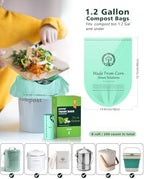 AYOTEE 200 Count 1.2 Gallon Small Biodegradable Trash Bags, Compost Bags for Countertop Bin, 4.5 Liter Mini Trashbags Compostable Trash Bag Small Waste Basket Liners for Bathroom Kitchen Pet