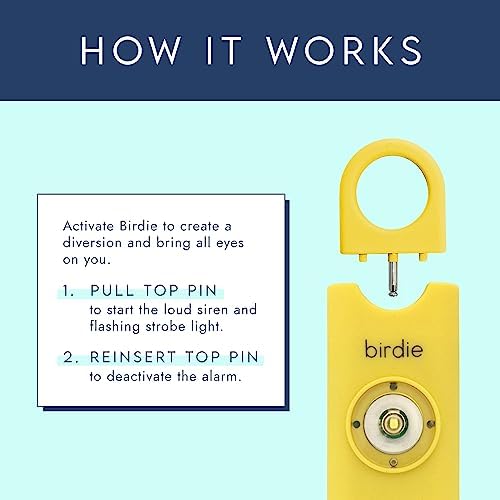 She’s Birdie–The Original Personal Safety Alarm for Women by Women–Loud Siren, Strobe Light and Key Chain in a Variety of Colors (Lemon)