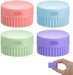 4 Pcs Small Silicone Travel Containers,Silicone Travel Jars,Silicones Cream Jar with Lids,Leakproof Travelling Accessories for Cosmetic Body Skin Cream,4 Colors