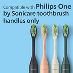 Philips One by Sonicare Genuine Replacement Electric Toothbrush Heads, 2 Brush Head Pack Up to 6 Month Supply, Shimmer Pink, BH1022/05