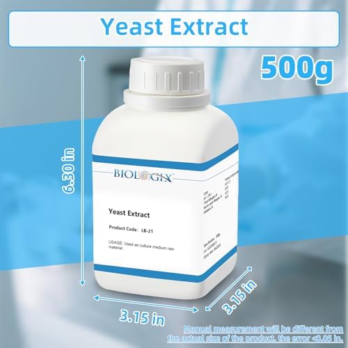 Yeast Extract Medium, Industrial Grade Nutrient Culture Medium, Yeast Extract Media Powder for Laboratory Bacterial Culture, Mycology, 500g/Bottle(1.1 lb.)
