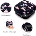 Sanitary Napkin Storage Bag,Period Bag,Unicorn Black and White Cloud,Sanitary Bags for Feminine Products