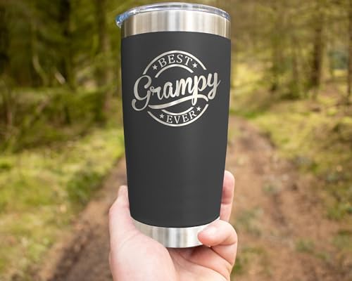 Best Grampy Ever Engraved Stainless Steel Toumbler - Father's Day Gifts - Christmas Gifts For Grampy - Birthday Gifts For Grampy - Gifts Frm Grandchildren, Granddaughter, Grandson - Gifts for Grandpa