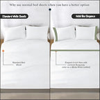 SGI bedding Hudson Hotel Collection 4 Piece Egyptian Cotton Sheets RV King Size - 600 Thread Count, 15" Deep Pocket, Soft and Premium Cotton, Elegant 4" Moss Hem on White Sheet -White/Moss