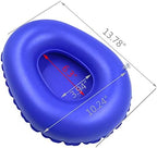 LiXiongBao Portable Air Bedpan, Inflatable Cushions Potty for Home Hospital Elderly Bedridden, Washable Air Inflation Bed Pans for Females, Inflatable Stool Toilet Nursing Toilet (Blue)