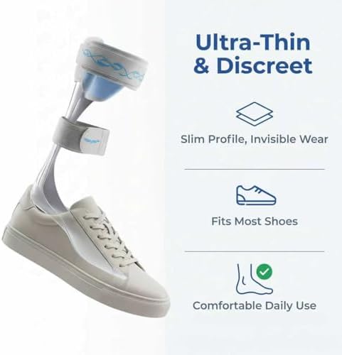 AFO Drop Foot Brace - Lightweight & Moldable Stabilizer Brace for Men and Women, Trimmable Foot Drop Support for Stroke, MS, Hemiplegia, Fits Inside Most Shoes (Medium, Right)