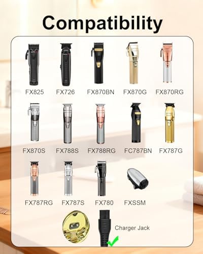 4.5V Charger Cord for BaByliss PRO Clipper & Trimmer FX870 FX788 FX787 FXSSM FX820 FX726 FX825, Power Adapter for BaByliss Barberology