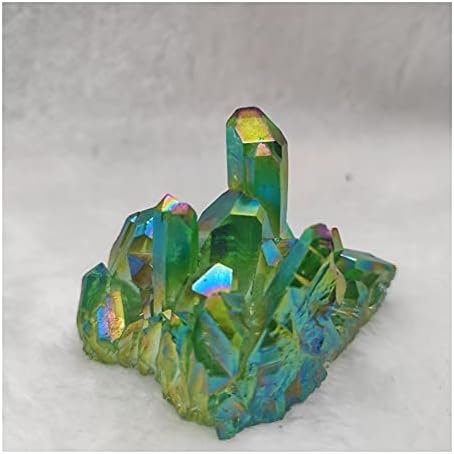 Health & Household 1pcs New Green Electroplated Vug Crystal Quartz Specimen ElectroplatingCrystal Clusters Decoration Gift Healing (Size : 80-100)