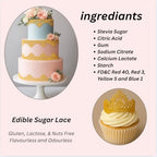 3 Pieces Shiny Gold Honeycomb Edible Sugar Cake Lace Strips - Ready to Use Handcrafted Decoration with 3D Effect