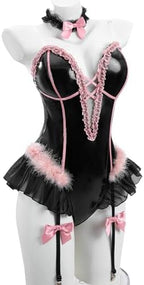 FCCAM Bunny Costume Adult Womens Bunny Bodysuit One Piece Halloween Cosplay Suit