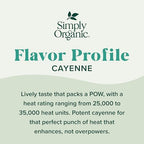 Simply Organic Cayenne Pepper, 2.50 Ounce, Pure, Organic Cayenne Peppers, No GMO's, Kosher Certified
