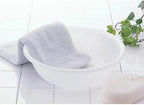 JapanBargain, Japanese Plastic Wash Basin for Home and Camping, Dish Wash Tub, Bathroom Water Tub, Made in Japan, White Color, 2 Pack