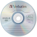 Verbatim DVD-R Blank Discs AZO Dye 4.7GB 16X Recordable Disc - 100 Pack Spindle Frustration Free Packaging