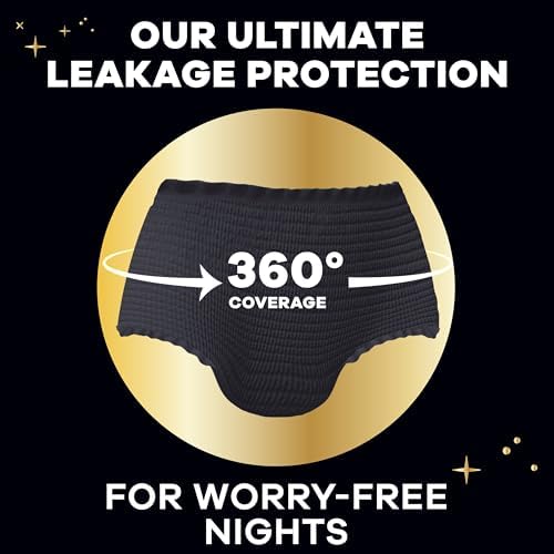 Always ZZZ Overnight Disposable Period Underwear for Women, Large, 360° Coverage for Worry-Free Nights, 14 Count (2 Packs of 7)