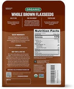 FGO Organic Ground Brown Flaxseed Meal, 1 Pound / 16oz Cold Milled Powder in Resealable Pouch, For Baking & Smoothies, Grown in USA & Canada (Pack of 1)