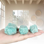 1.1lb Bulk Raw Amazonite Stone Rough Crystal-Natural Raw Stones Crystal for Tumbling, Cabbing, Fountain Rocks, Decoration,Polishing, Wire Wrapping, Wicca & Reiki Crystal Healing