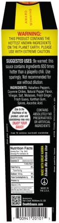 Blair's Mega Death Hot Sauce 5 Oz with Habaneros, Cayenne - 650x hotter than a Jalapeno - with Liquid Rage & Skull Key Chain